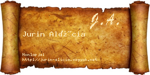 Jurin Alícia névjegykártya